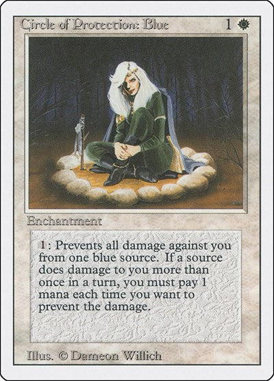 1994 Magic: Revised Edition (3ED) - Circle of Protection Blue (#10, Common) (Heavily Played)