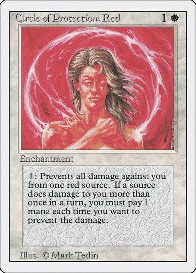 Circle of Protection: Red (3ED) #12 Common (Heavily Played) Revised Edition Magic: The Gathering: 1994