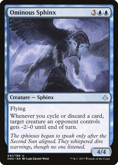 Ominous Sphinx (HOU) #41 Uncommon (Lightly Played) Hour of Devastation Magic: The Gathering: 2017