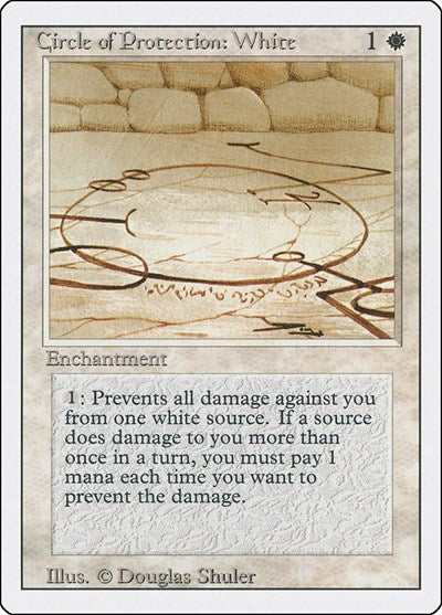 Circle of Protection White (3ED) #13 Common (Heavily Played) Revised Edition Magic: 1994