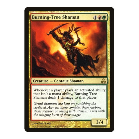 Burning Tree Shaman (GPT) #105 Rare (Lightly Played) Guildpact Magic: The Gathering: 2006