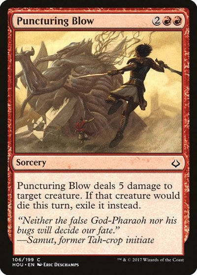 Puncturing Blow (HOU) #106 Common (Lightly Played) Hour of Devastation Magic: The Gathering: 2017