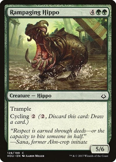 Rampaging Hippo (HOU) #128 Common (Lightly Played) Hour of Devastation Magic: The Gathering: 2017