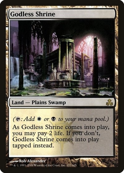 Godless Shrine (GPT) #157 Rare (Heavily Played) Guildpact Magic: The Gathering: 2006