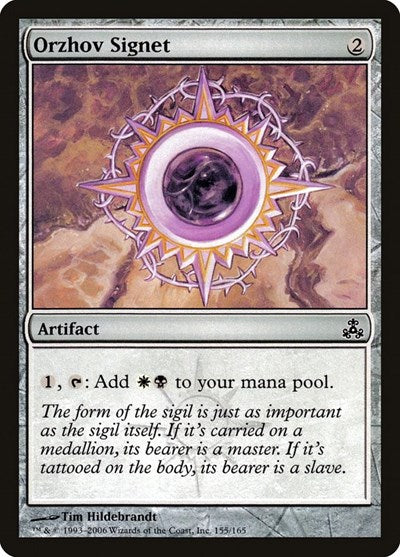 Orzhov Signet (GPT) #155 Common (Lightly Played) Guildpact Magic: The Gathering: 2006