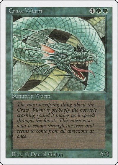 Craw Wurm (3ED) #190 Common (Heavily Played) Revised Edition Magic: The Gathering: 1994
