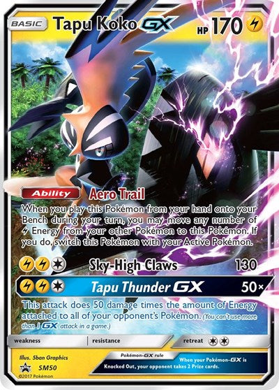 Tapu Koko GX SM50 (SMP) #SM50 Promo (Holofoil Heavily Played) SM Promos Pokemon: 2016