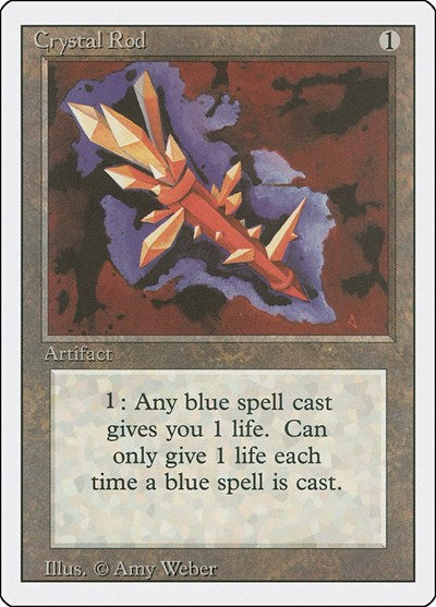 Crystal Rod (3ED) #242 Uncommon (Heavily Played) Revised Edition Magic: The Gathering: 1994