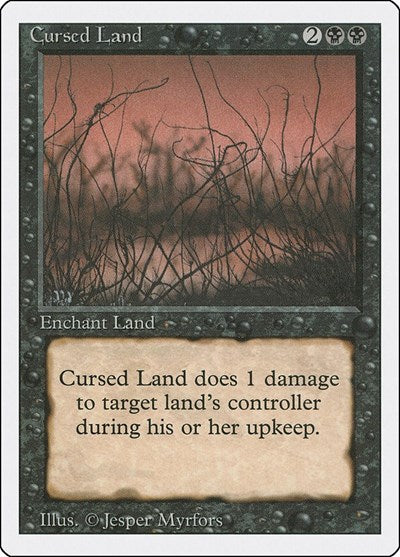 Cursed Land (3ED) #98 Uncommon (Heavily Played) Revised Edition Magic: The Gathering: 1994
