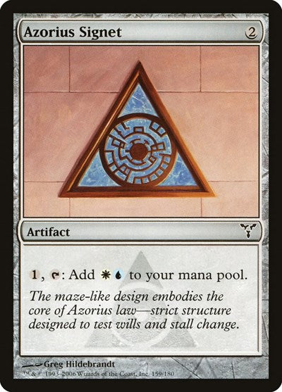 Azorius Signet (DIS) #159 Common (Lightly Played) Dissension Magic: The Gathering: 2006
