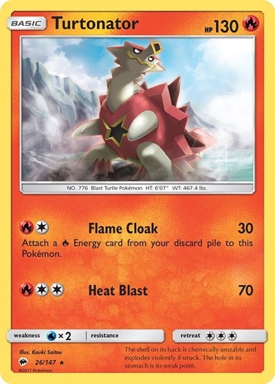 Turtonator (SM03) #26/147 Rare (Reverse Holofoil Near Mint) SM - Burning Shadows Pokemon: 2017