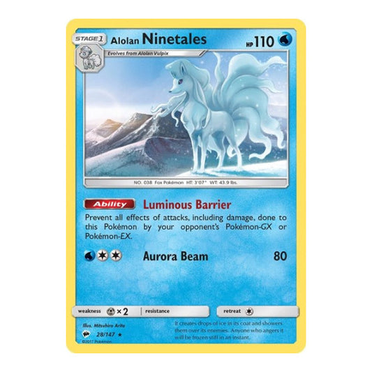 Alolan Ninetales (SM03) #28/147 Rare (Moderately Played) SM - Burning Shadows Pokemon: 2017