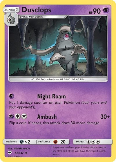 Dusclops (SM03) #52/147 Uncommon SM - Burning Shadows Pokemon: 2017