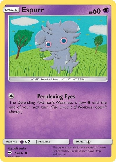 Espurr (SM03) #59/147 Common (Reverse Holofoil Near Mint) SM - Burning Shadows Pokemon: 2017