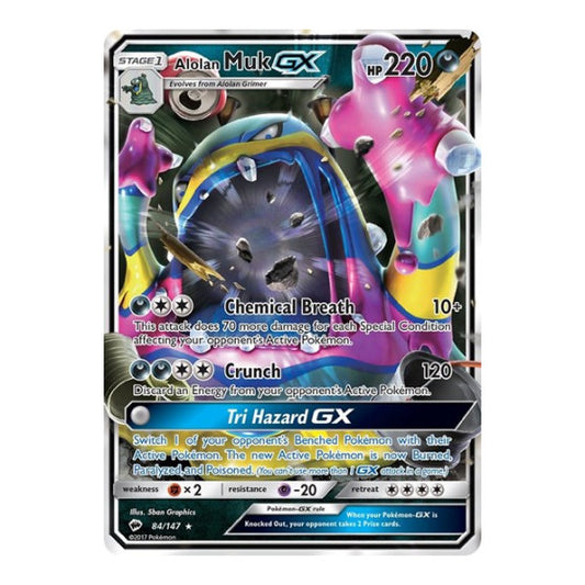 Alolan Muk GX (SM03) #84/147 Ultra Rare (Holofoil Near Mint) SM - Burning Shadows Pokemon: 2017