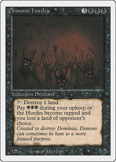 Demonic Hordes (3ED) #104 Rare (Heavily Played) Revised Edition Magic: The Gathering: 1994