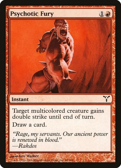 Psychotic Fury (DIS) #68 Common (Foil Lightly Played) Dissension Magic: The Gathering: 2006