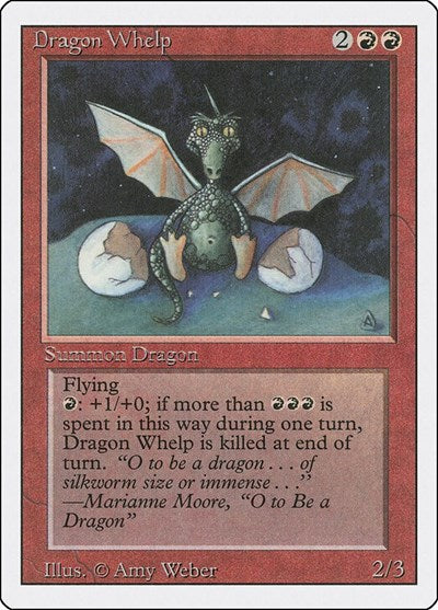 Dragon Whelp (3ED) #143 Uncommon (Heavily Played) Revised Edition Magic: The Gathering: 1994