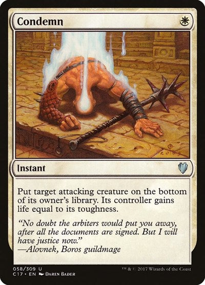 Condemn (C17) #58 Uncommon (Lightly Played) Commander 2017 Magic: The Gathering: 2017