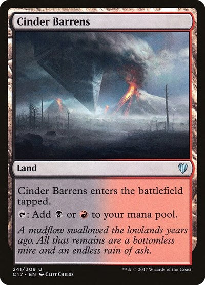 Cinder Barrens (C17) #241 Uncommon (Near Mint) Commander 2017 Magic: The Gathering: 2017