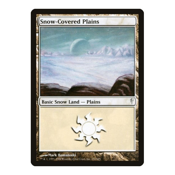 Snow Covered Plains (CSP) #151 Common (Heavily Played) Coldsnap Magic: The Gathering: 2006