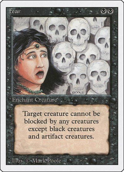 1994 Magic: Revised Edition (3ED) - Fear (#111, Common) (Heavily Played)