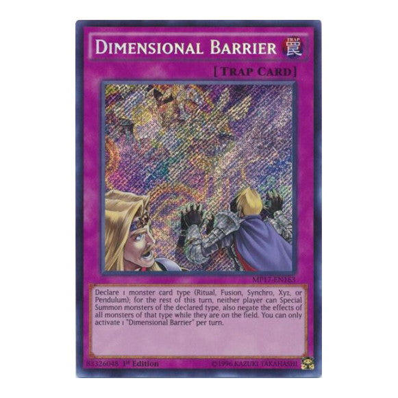 Dimensional Barrier (MP17) #MP17-EN163 Secret Rare (1st Edition Moderately Played) 2017 Mega-Tins Mega Pack YuGiOh: 2017