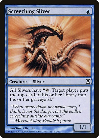 Screeching Sliver (TSP) #75 Common (Lightly Played) Time Spiral Magic: The Gathering: 2006