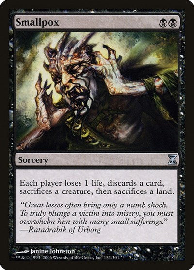 Smallpox (TSP) #131 Uncommon (Lightly Played) Time Spiral Magic: The Gathering: 2006
