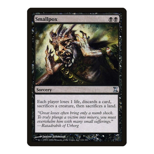 Smallpox (TSP) #131 Uncommon Time Spiral Magic: The Gathering: 2006