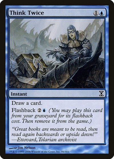 Think Twice (TSP) #86 Common (Moderately Played) Time Spiral Magic: The Gathering: 2006