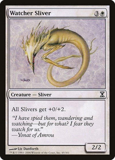 Watcher Sliver (TSP) #45 Common (Moderately Played) Time Spiral Magic: The Gathering: 2006