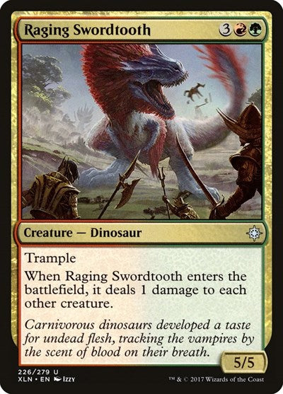 Raging Swordtooth (XLN) #226 Uncommon (Lightly Played) Ixalan Magic: The Gathering: 2017