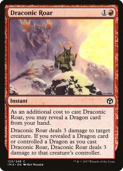 Draconic Roar (IMA) #123 Common (Lightly Played) Iconic Masters Magic: The Gathering: 2017