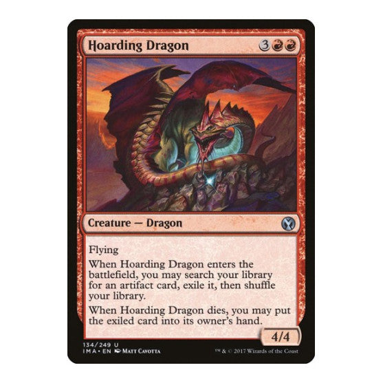 Hoarding Dragon (IMA) #134 Uncommon (Lightly Played) Iconic Masters Magic: The Gathering: 2017