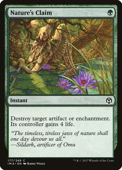 Natures Claim (IMA) #177 Common (Lightly Played) Iconic Masters Magic: The Gathering: 2017