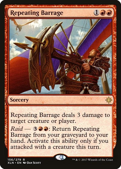 Repeating Barrage (XLN) #156 Rare (Lightly Played) Ixalan Magic: The Gathering: 2017