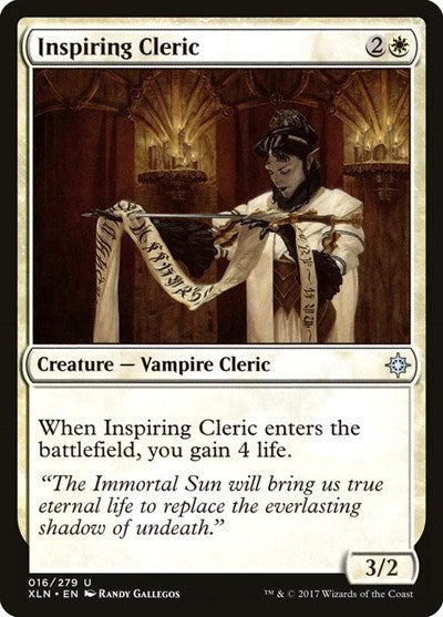 Inspiring Cleric (XLN) #16 Uncommon (Lightly Played) Ixalan Magic: The Gathering: 2017