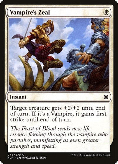 Vampires Zeal (XLN) #43 Common (Lightly Played) Ixalan Magic: The Gathering: 2017