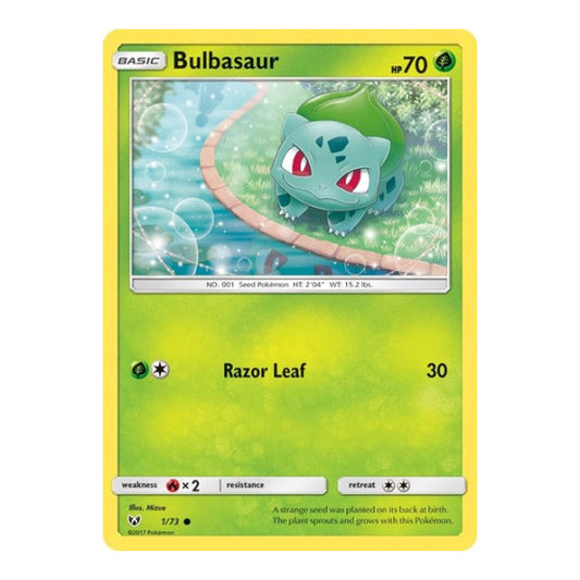 Bulbasaur (SHL) #1/73 Common (Damaged) Shining Legends Pokemon: 2017
