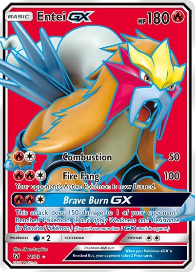 Entei GX Full Art (SHL) #71/73 Ultra Rare (Holofoil Lightly Played) Shining Legends Pokemon: 2017