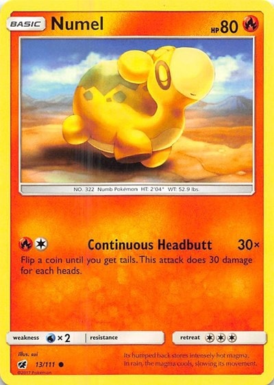 Numel (SM04) #13/111 Common (Reverse Holofoil Near Mint) SM - Crimson Invasion Pokemon: 2017