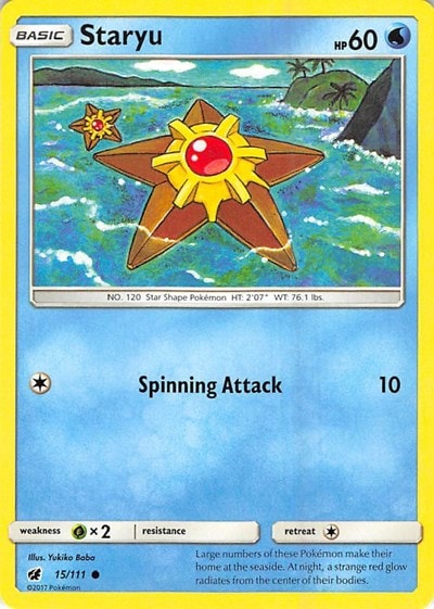Staryu (SM04) #15/111 Common (Reverse Holofoil Near Mint) SM - Crimson Invasion Pokemon: 2017