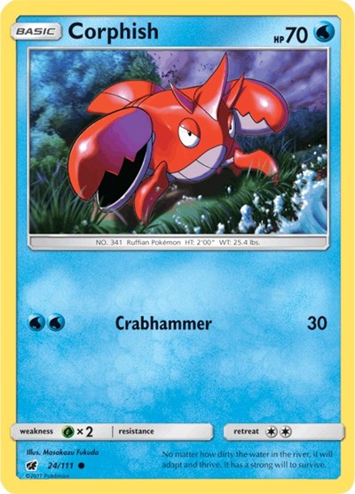 Corphish (SM04) #24/111 Common SM - Crimson Invasion Pokemon: 2017
