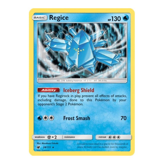 Regice (SM04) #28/111 Holo Rare SM - Crimson Invasion Pokemon: 2017