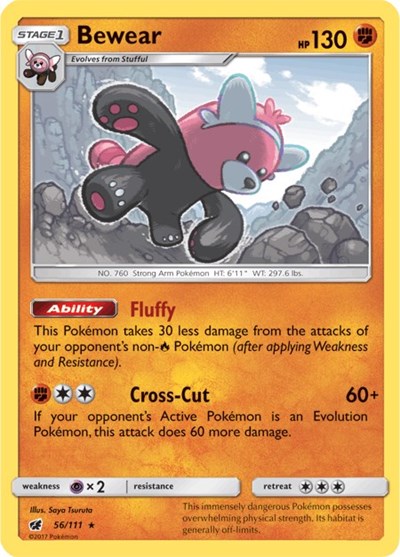 Bewear (SM04) #56/111 Holo Rare (Holofoil Near Mint) SM - Crimson Invasion Pokemon: 2017