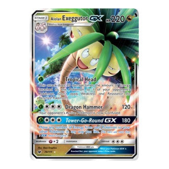 Alolan Exeggutor GX (SM04) #74/111 Ultra Rare (Holofoil Lightly Played) SM - Crimson Invasion Pokemon: 2017