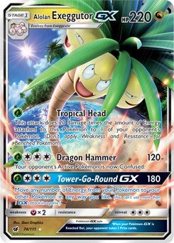 Alolan Exeggutor GX (SM04) #74/111 Ultra Rare (Holofoil Lightly Played) SM - Crimson Invasion Pokemon: 2017