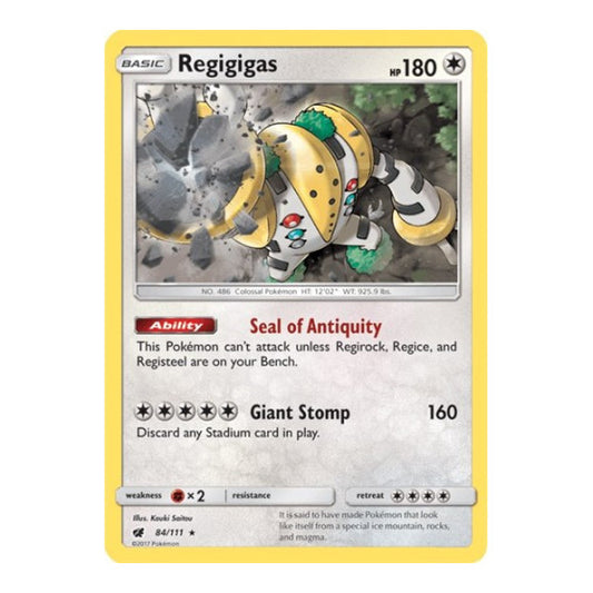 Regigigas (SM04) #84/111 Holo Rare SM - Crimson Invasion Pokemon: 2017