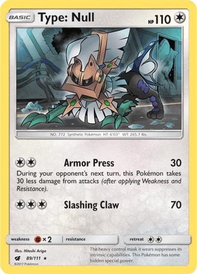 Type: Null (SM04) #89/111 Holo Rare (Holofoil Near Mint) SM - Crimson Invasion Pokemon: 2017
